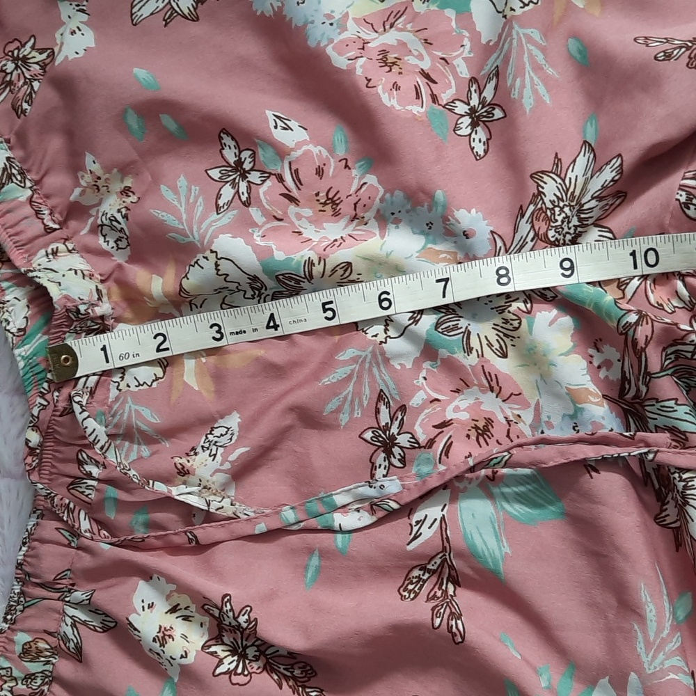 Cupcakes & Cashmere Pink Brown Blue Floral Print Shirt & Pants Sleepwear Size M - Picture 12 of 16